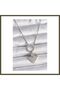 316L Steel Silver-Colored Bead Chain with Zircon Stones, Triangle-Shaped Women's Necklace BX