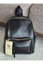 4-Compartment Black Leather Women's Backpack with Adjustable Straps – Daily Use - 5
