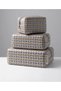 Terrazzo-Patterned Quilted Cosmetic Bag Set (Small, Medium, Large)