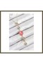 Rose Gold-Colored Zircon Stone Y-Shaped Necklace with Rice Chain BX