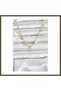 Gold-Toned Rice-Shaped Clover-Design Women's Necklace BX