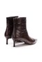 Women's Patterned Pointed Toe Classic Heeled Boots 5132 BROWN LEATHER - 5