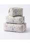 Terrazzo-Patterned Quilted Cosmetic Bag Set (Small, Medium, Large)