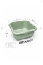🩷 3-Piece Square Kitchen Basin Set: Nesting Plastic Vegetable and Fruit Washing Basins—Cream, Green, and Cream in a Set - 3