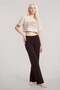 Unprinted Cropped T-Shirt and Pants Set, Sand Brown