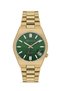 Vintage-Style Luxury Women's Wristwatch | 34 mm Gold-Tone Steel Band, Green Dial, Calendar - 7