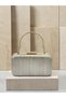 Gold Laser-Cut Patterned Gold-Framed Metal-Handled Women's Evening Bag for Weddings and Engagements - 7