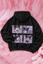 Unisex Sweet Purple Printed Front and Back Design Oversized 3-Ply Fleece-Brushed Inside Hooded Sweatshirt
