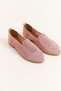 Pink Knit-Patterned Ballet Flats, Flat Sole, Pointed Toe - 2