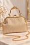 Famels Gold Leaf Pattern Stylish and High-Quality Clutch, Women's Shoulder Bag, Evening Bag - 2