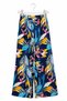 Navy Patterned Pants with Elasticated Hem, High-Leg, Wide-Leg, Viscose, Ruched - 2