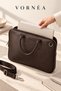 Unisex Faux Leather Shock-Resistant 15.6-inch Laptop and Document Bag - 4
