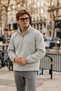 Men's Winter Gray Fleece-Lined Jacket with Half-Zip - 2
