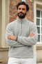 Men's Half-Zip Mock Neck Gray Fleece-Lined Fleece - 5