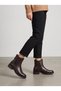 2553207K Women's Genuine Leather Ankle Boots with Elastic Cuff and Zipper