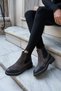 SIRIUS WOMEN'S BLACK AND ANTHRACITE-Paneled GENUINE LEATHER BOOTS