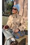 High Collar Buttoned Cashmere Jacket - 4