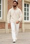 Men’s Half-Zip Mock Neck Ecru Fleece - 6