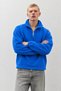 Men's Modern Blue Fleece-Lined Half-Zip Coat - 2