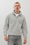 Men's Modern Gray Fleece-Lined Half-Zip