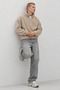 Men's Modern Beige Fleece-Lined Half-Zip - 2