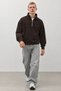 Men's Modern Dark Brown Half-Zip Fleece - 3