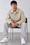 Men’s Shirt Collar Button-Down Casual Cream Jacket with Textured Melton Fabric - 3