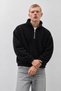 Men's Modern Black Fleece-Lined Half-Zip - 3