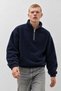 Men's Modern Navy Blue Fleece-Lined Half-Zip - 5
