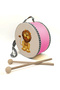 Leopard-Print Leather Children's Drum - Pink