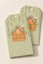 Sage Green Cookie House-Patterned Perforated New Year's Gift Card, 50 Count, 4.5 x 7.5 cm - 2
