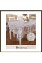 Simple Lace Embroidered Single Tablecloth, 160x260 cm, Lace-Edged Dining Tablecloth, Diamond Model BX