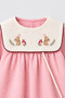 Pink Dress with an Embroidered Rabbit and a Bag for Girls - 4