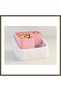 3D-Printed Pistachio Bowl - Dual-Chambered Shell Separator Serving Bowl - White and Pink BX