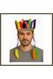 Native American Headpiece with Elastic Band, Embroidered with Colorful Feathers BX