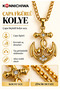 KONNICHIWA Gold-Toned Anchor-Shaped Chain Necklace with Stone Embellishments ⚓ BRING THE SPIRIT OF THE SEA TO YOUR STYLE!