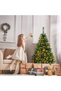 Indoor Pre-lit Artificial Xmas Tree, Fluffable PVC Tips, Quick Section Assembly, Foldable Hinged Branches, Festive Holiday Decoration for Living Room Home - 7