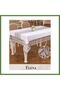 Elena Model Cream-Gold Modal 160x220 cm Lace Embroidered Elegant Tablecloth HB006