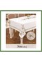 Simella Model Cream-Gold Detail 160x300 cm Linen Tablecloth, Modern Design HB006