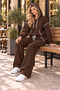 Rose-Stitched Hooded Wide-Leg No-Cuff 3-Ply Sweatsuit - 3