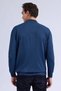 Blue Regular-Fit Half-Boat Neck Sweater - 4