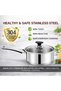 Mega Stainless Steel Sauce Pan, (3 Ltr) with Glass Lid – Ergonomic Cool Handle, Sandwich Bottom, Sleek Modern Appearance, Ideal for Sauces, Soups & More (20cm) - 8