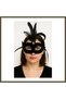 Black Fuzzy Black Suede-Covered Party Ball Mask, 20 x 16 cm (W x H)