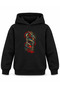 Black Kids' Hoodie with Dragon Print