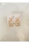 STEEL EARRINGS, CREAM COLOR - 5