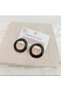 STEEL EARRINGS - BLACK ROUND EARRINGS - 2
