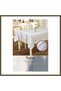 Sahra Model Cappuccino 160x220 cm Polyester Lace-Like Knit Linen Tablecloth for Dining Table BX