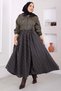 Plaid Flared Skirt, Black and Tan - 3