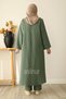 Sahra Women's 100% Cotton Muslin Umrah and Hajj Two-Piece Set, Medina Green - 7