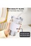 Axooms Glass Coffee Cups with Straw and Sleeve, 2-Pack 450ML Can Shaped Glass Tumblers with Lid, Reusable Leakproof Travel Mugs for Milk, Juice, Iced Coffee - (Set of 2, White, 450ml) - 4